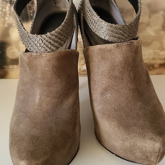 Jessica Simpson suede snakeskin heeled booties US 7.5 - Picture 4 of 7